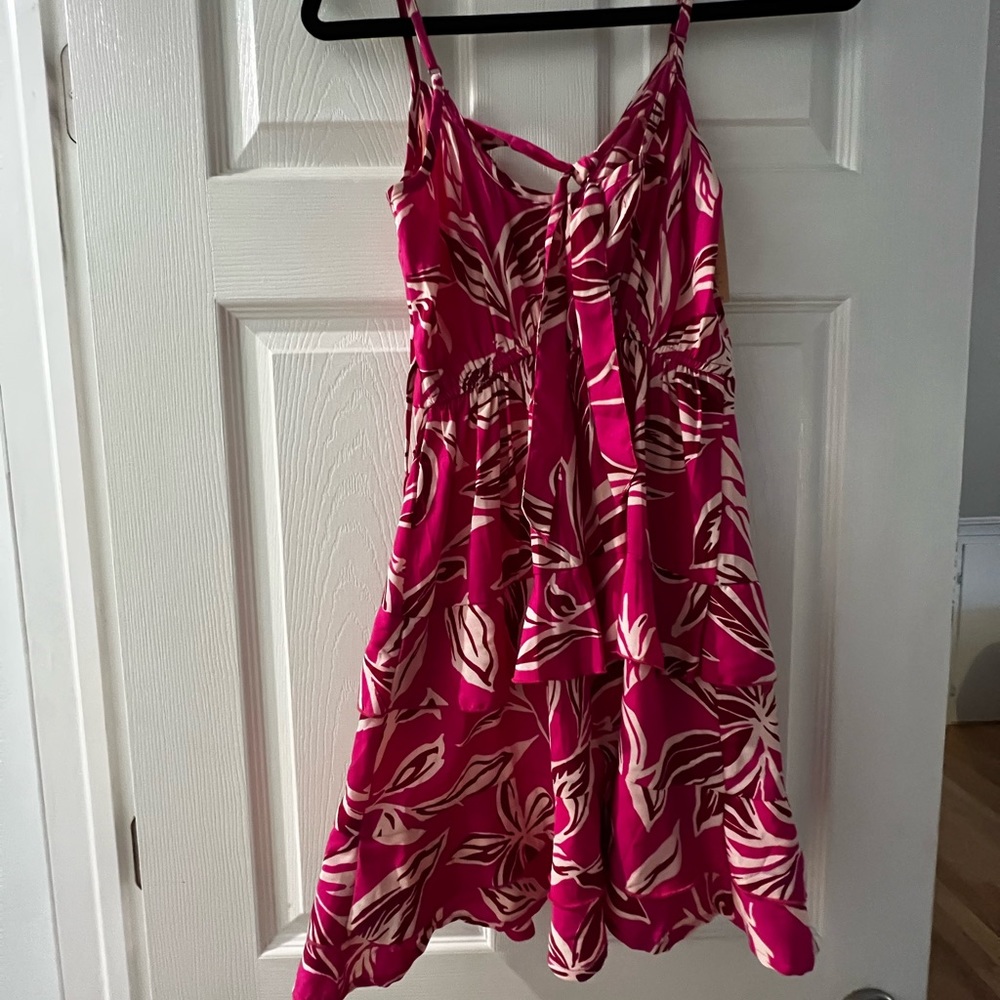 Pink Tropical Mini Dress